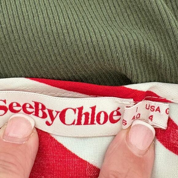 Vintage See by Chloé Dress Designer 80s Office Vixen Unique whimsical - Picture 7 of 8